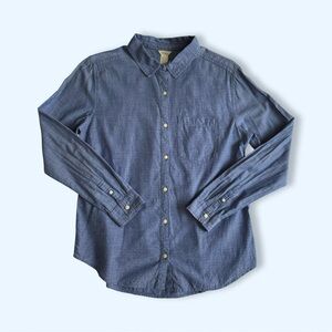 Forever 21 Casual Blue Long Sleeve Shirt